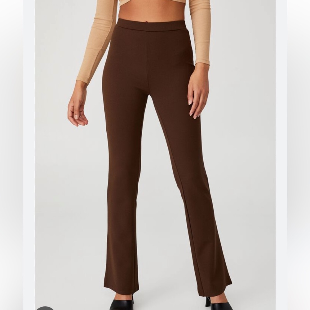 NWT Cotton On Chocolate Brown Pull On Flare Pant